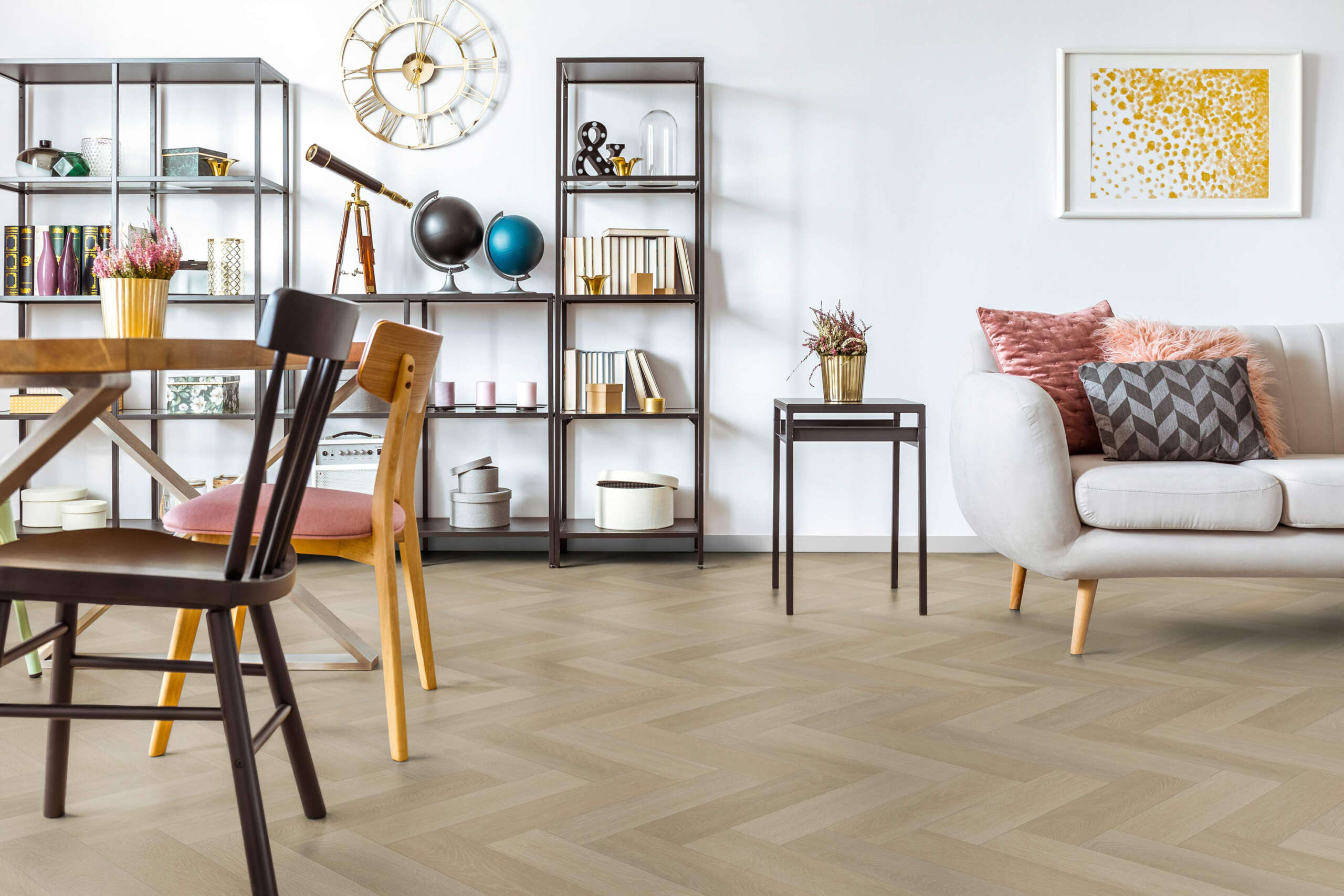 Piso Vinilico em Manta Cor Ancares Herringbone - Linha Imagine