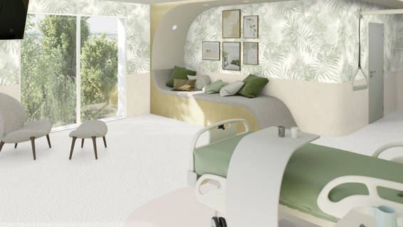 Paredes hospitalares revestidas com a linha ProtectWALL